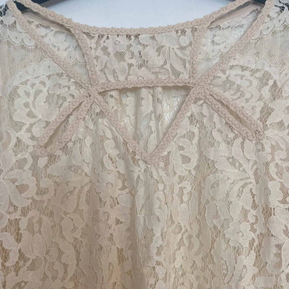 Free People Lace Long-Sleeve Top - Size Large - Picture 2 of 7